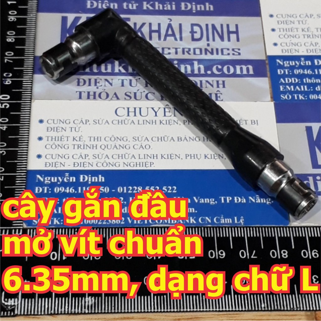 cây gắn đầu mở vít chuẩn 6.35mm, dạng chữ L, gắn 2 đầu Thanh cờ lê gán đầu bắn vít kde6284