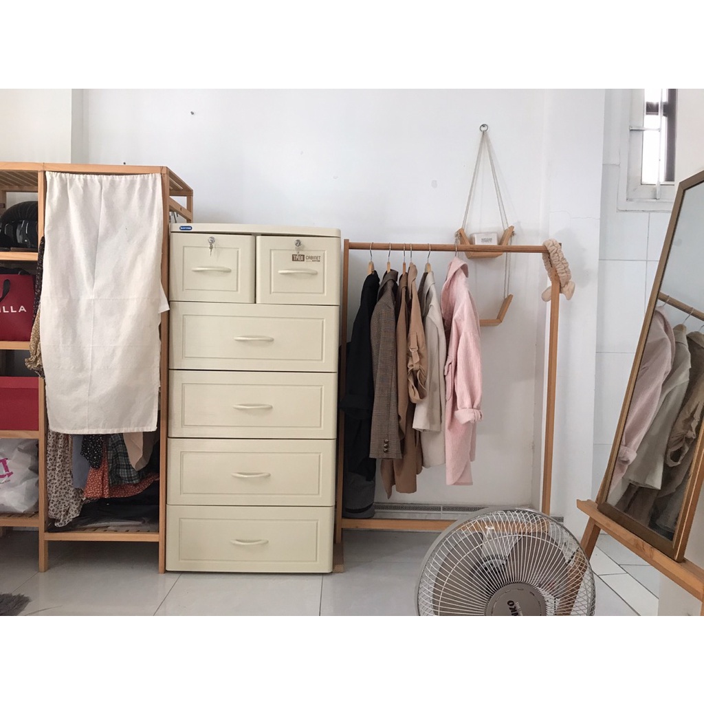 Tủ nhựa cao cấp vân gỗ TABI 5 tầng - Chính hãng Nhựa Duy Tân