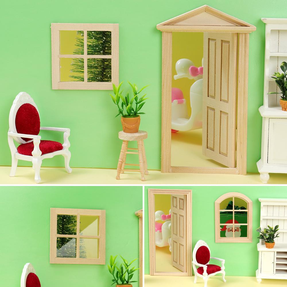 LUOL Cửa Sổ Mini Tỉ Lệ 1: 12 Trang Trí Nhà Búp Bê