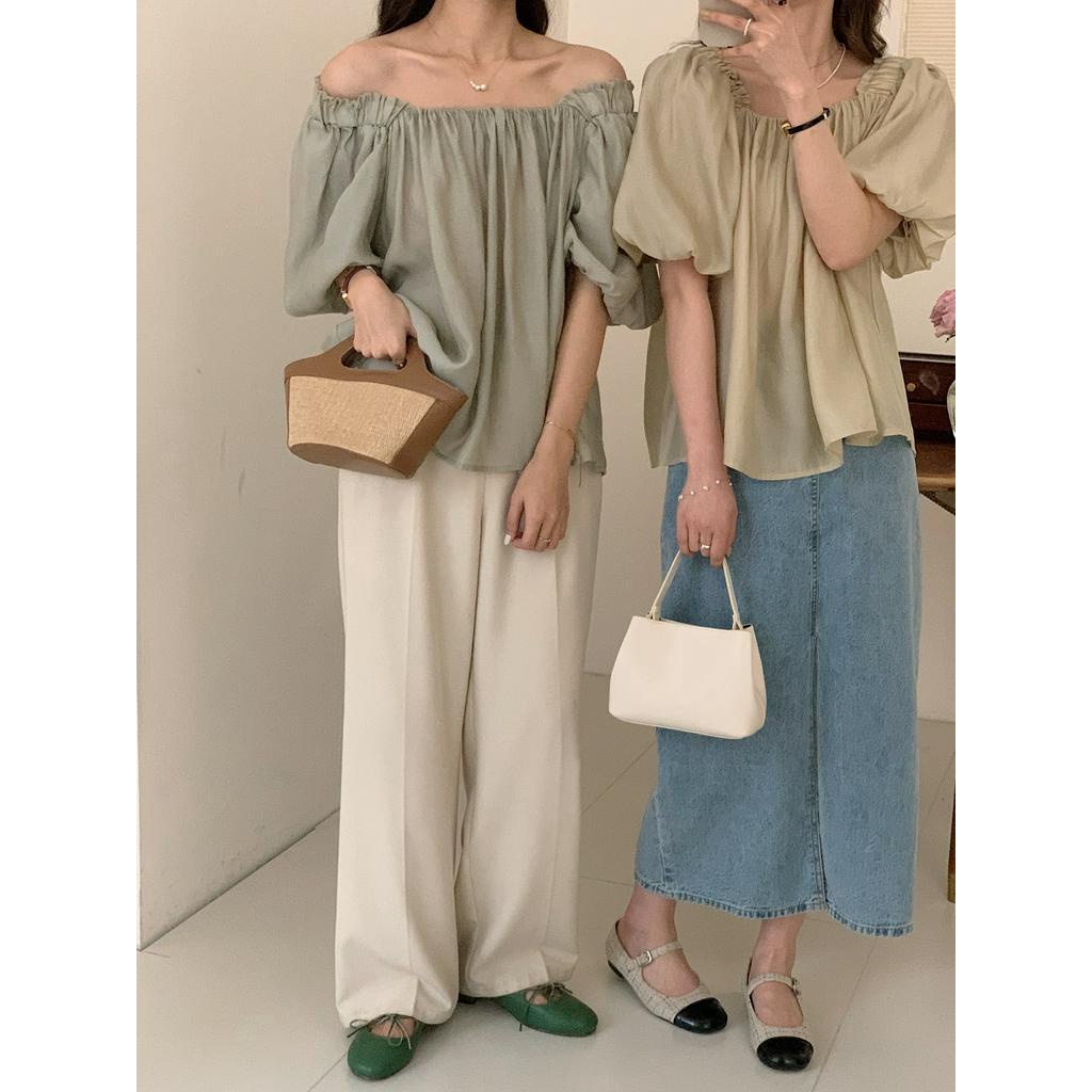 63789 Phong Cách Mới Áo Sơ Mi Mỏng Màu Trơn