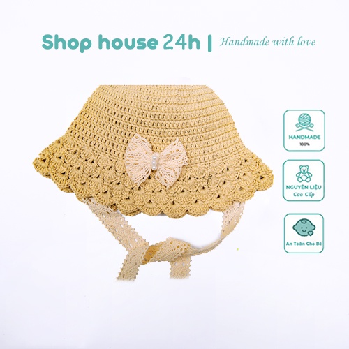 Mũ cho bé gái, mũ trẻ em chất liệu cotton, nón cho bé gái handmade  size từ 0 đến 5 tuổi dễ thương,đáng yêu