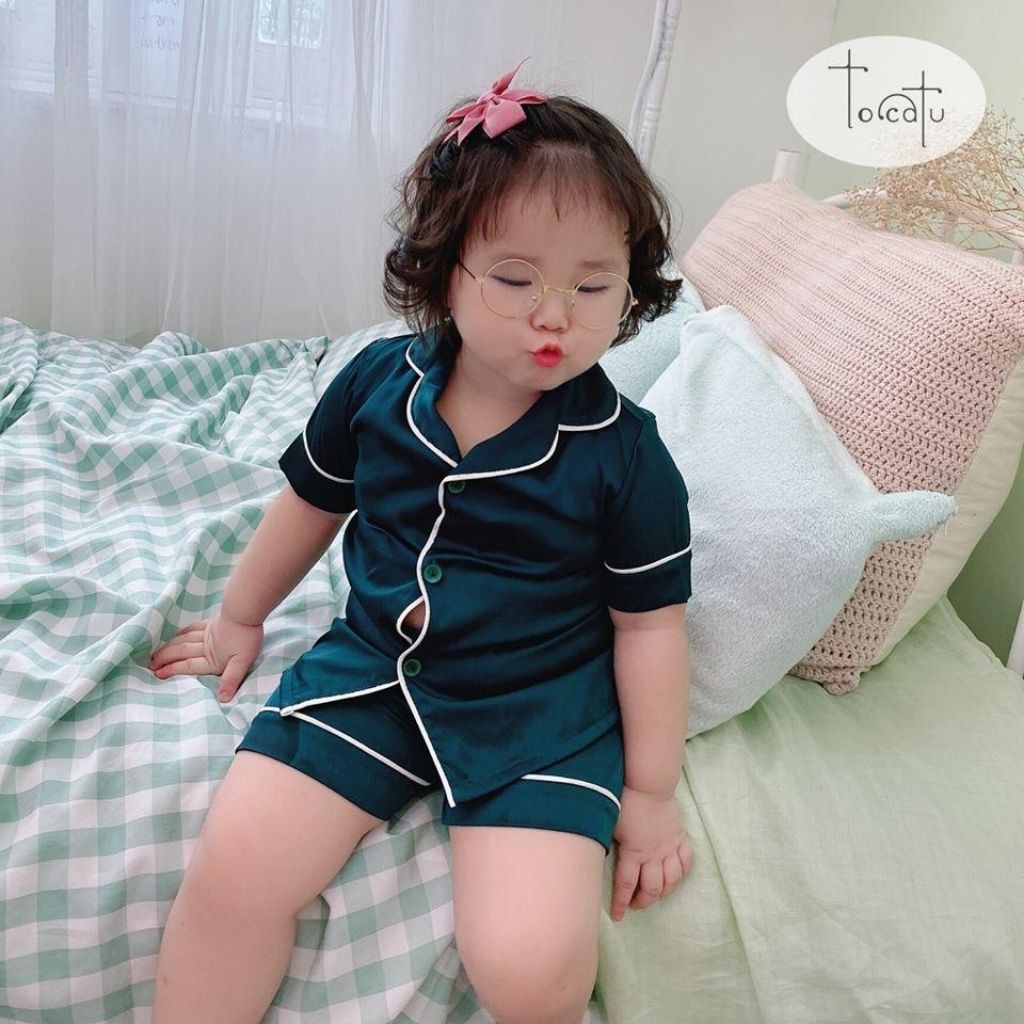 [HÀNG LOẠI 1]PIJAMA Lụa Cộc Tay Cực Kì Mềm Mại Và Thoải Mái Cho Bé Từ 6 Tháng Đến 10 Tuổi