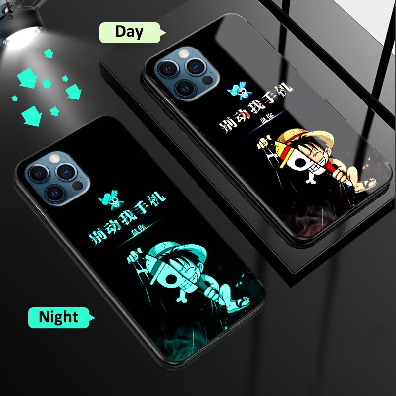 Ốp Điện Thoại Kính Dạ Quang In Hình Anime Naruto Cho Iphone 11 12 Pro 7 Plus 8 Plus 6 6s Plus X Xr Xs