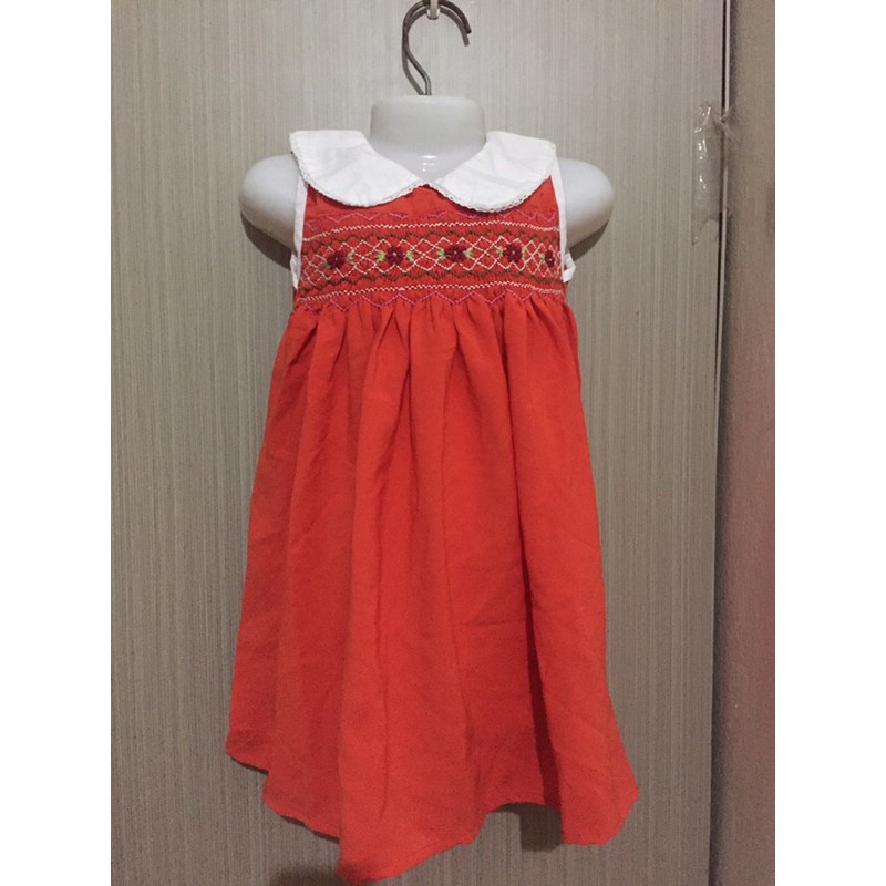 Đầm Smock đỏ cổ sen - đặt hàng nhắn shop trước nhé