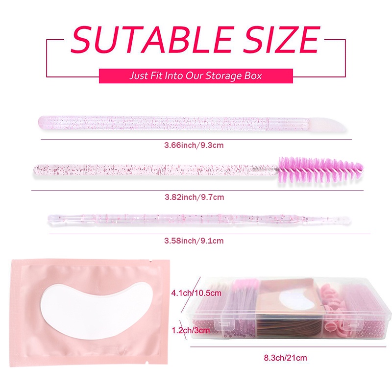 Mascara mở rộng lông mi 236Pc sử dụng một bàn chải với bàn chải màu kem dán Keo keo Dán Bột Kit Eye Pad