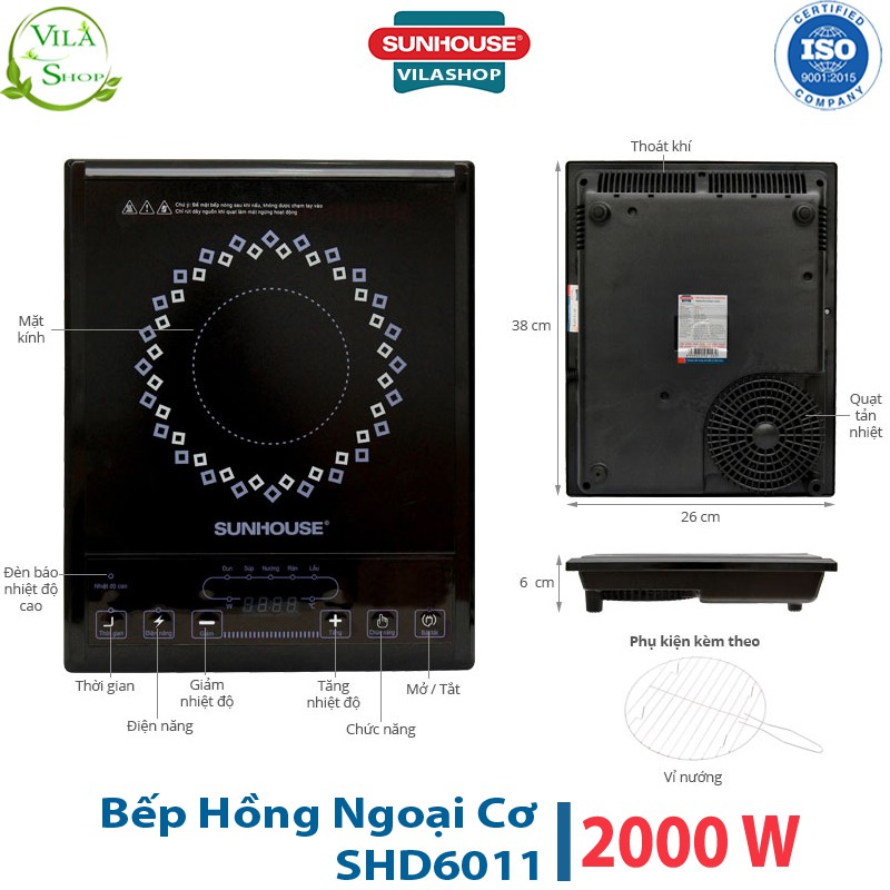 Bếp Hồng Ngoại Cơ Sunhouse SHD6011, Bếp Hồng Ngoại Đa Năng - Sử Dụng Cho Tất Cả Các Loại Nồi