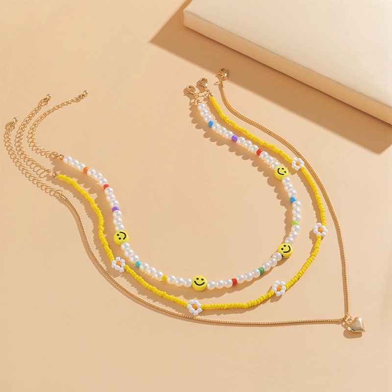 Tmdbyx Vòng cổ Hạt Ngọc Trai/Trái Tim/Mặt Cười Nhiều Lớp Phong Cách Bohemian Thời Trang Cho Nữ