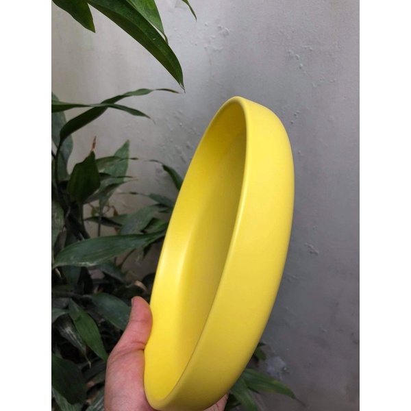 Đĩa sứ màu pastel , Đĩa sứ sâu lòng tròn trơn Size 21 cm