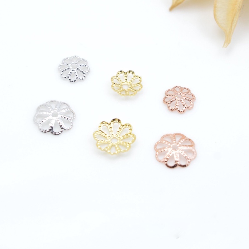 [CHR10] - Phụ kiện trang sức (DIY) - Gói 20 hạt Charm hoa 8 cánh bao ngăn cách hạt làm vòng cổ vòng tay