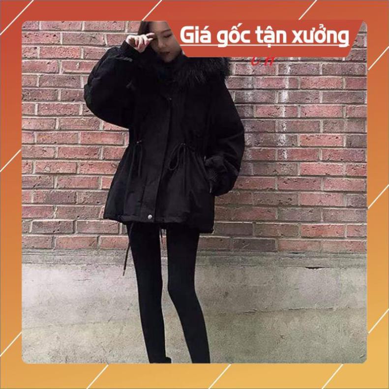 Áo khoác kaki rút eo lót lông có ảnh thật Sp giá rẻ nhất shopee