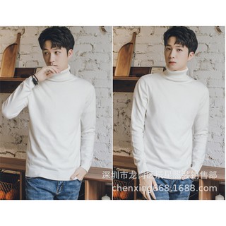 [ Free Ship 99K ] Áo len cổ lọ trắng đen