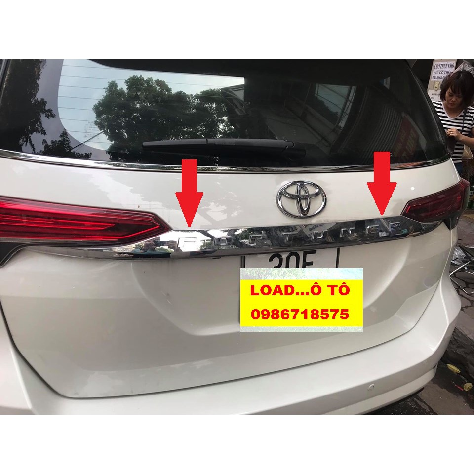 Ốp Trang Trí Tay Mở Cốp Toyota Fortuner 2017-2021 Nhựa ABS Mạ Crom Cao Cấp, Có Chữ Fortuner