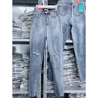 Quần jean cạp siêu cao rách nhẹ cá tính Q140