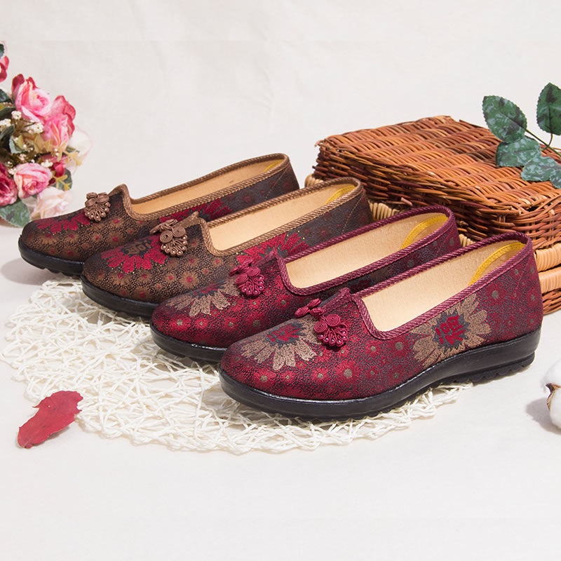 C8■□❍Giày Búp Bê Thời Trang Cho Phụ Nữ Trung Niên 70-80 Tuổi size 41-43