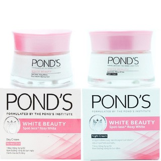 Bộ Đôi Kem Dưỡng Da Ngày Và Đêm Trắng Hồng Rạng Rỡ Pond's White Beauty (30g)