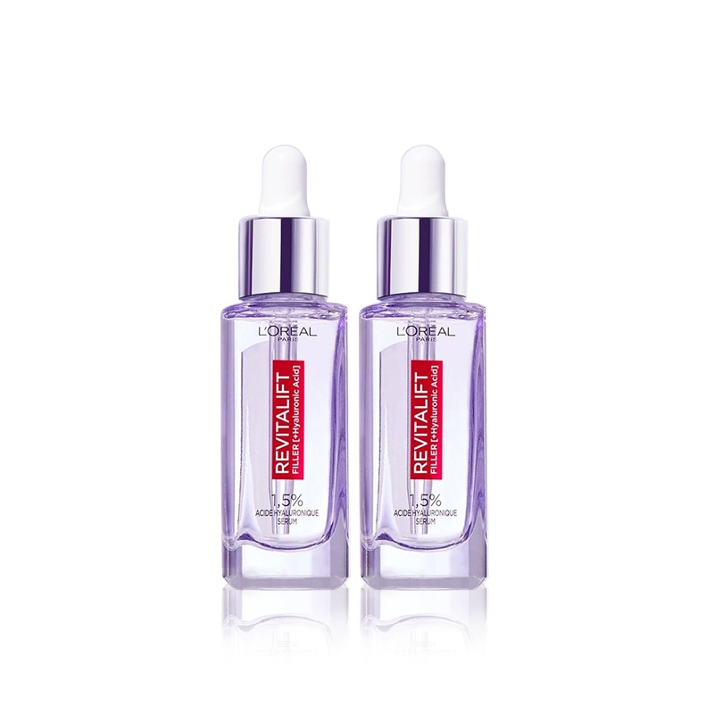 Bộ 2 serum siêu cấp ẩm &amp; giảm nếp nhăn L'Oreal Paris Revitalift Pure Hyaluronic Acid 1.5% (30ml x 2)