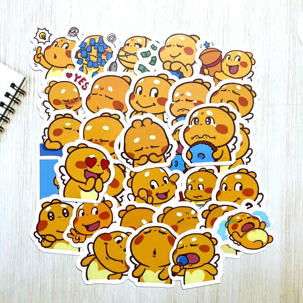Set 40 cái Sticker QooBee Cute dán trang trí laptop, máy tính bỏ túi, vali, điện thoại, đàn ghita, hộp bút,đt,...