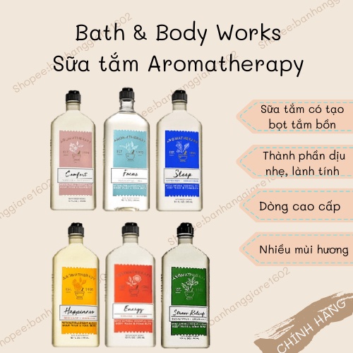 Sữa tắm + bọt tắm bồn Bath And Body Works Aromatherapy 295ml Thư Giãn