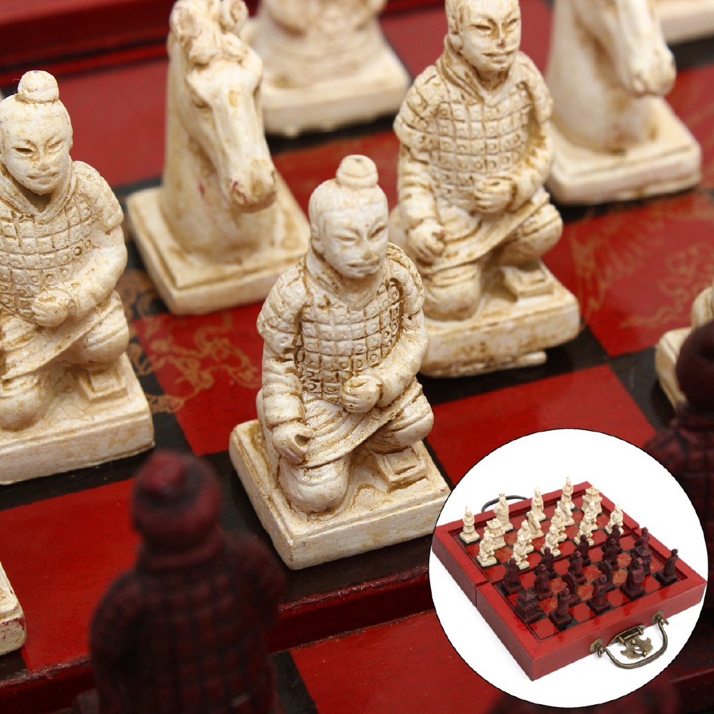 Bàn cờ vua 32 quân bằng gỗ kiểu Trung Hoa