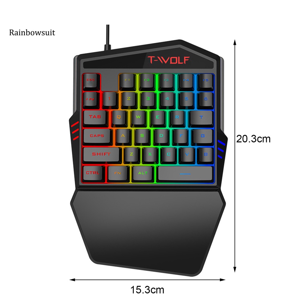 Bàn Phím Một Tay 35 Phím Rgb Thiết Kế Nhỏ Gọn Tiện Dụng Cho Game Thủ