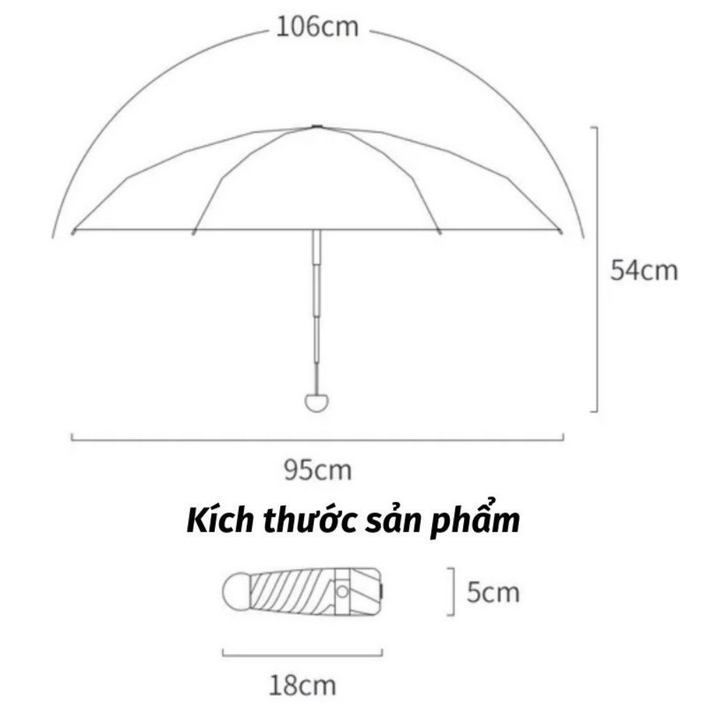 Dù Che Mưa Ô Đi Nắng Mini Gấp Gọn Nhiều Màu Chống Thấm Chống Tia Cực Tím Hiệu Quả Dù Che Mưa Toki