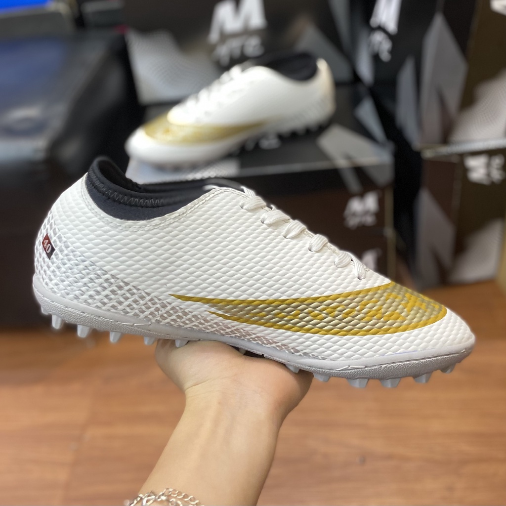 Giày đá bóng cỏ nhân tạo MTC X3 Trắng, giày đá banh thể thao nam nhẹ mềm - 2EVSHOP