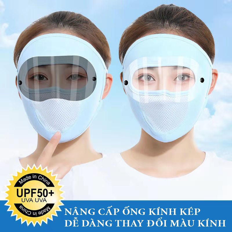 [CAO CẤP] Khẩu trang kiêm kính bảo hộ, khẩu trang chống nắng, chống tia UV