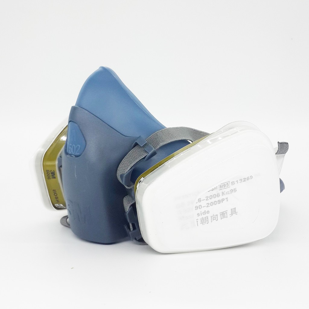 Bộ Mặt nạ khẩu trang phòng độc 3M 7502 + Phin lọc 6006 - Phun thuốc sâu, chất khí độc hại, khí amoniac