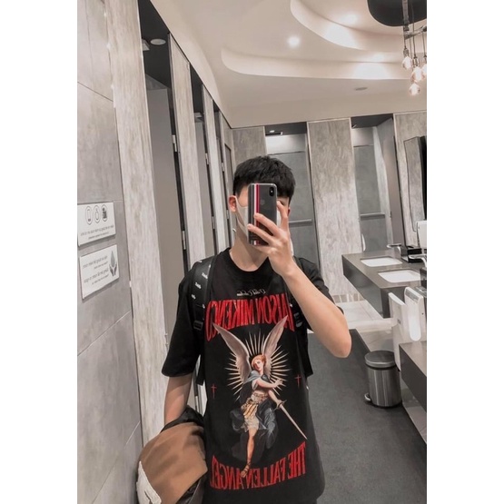 Áo phông off áo thun unisex in hoa tiết thiên thần 3D from ovesize nam nữ