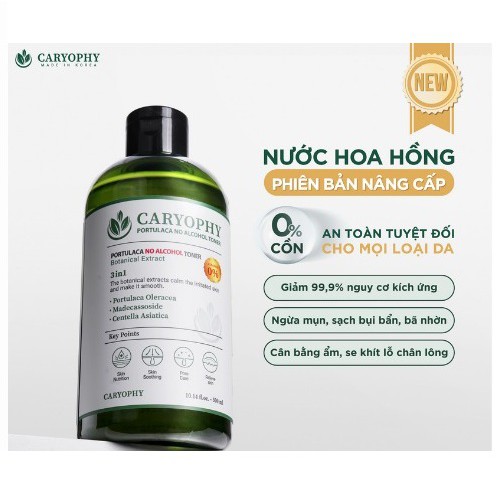Nước Hoa Hồng Giảm Mụn Caryophy Portulaca Toner 300ml Mẫu Mới | BigBuy360 - bigbuy360.vn