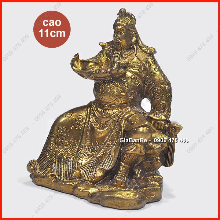 Tượng Đồng Đúc Quan Công Ngồi Vuốt Râu – Cao 11,5cm - 6561