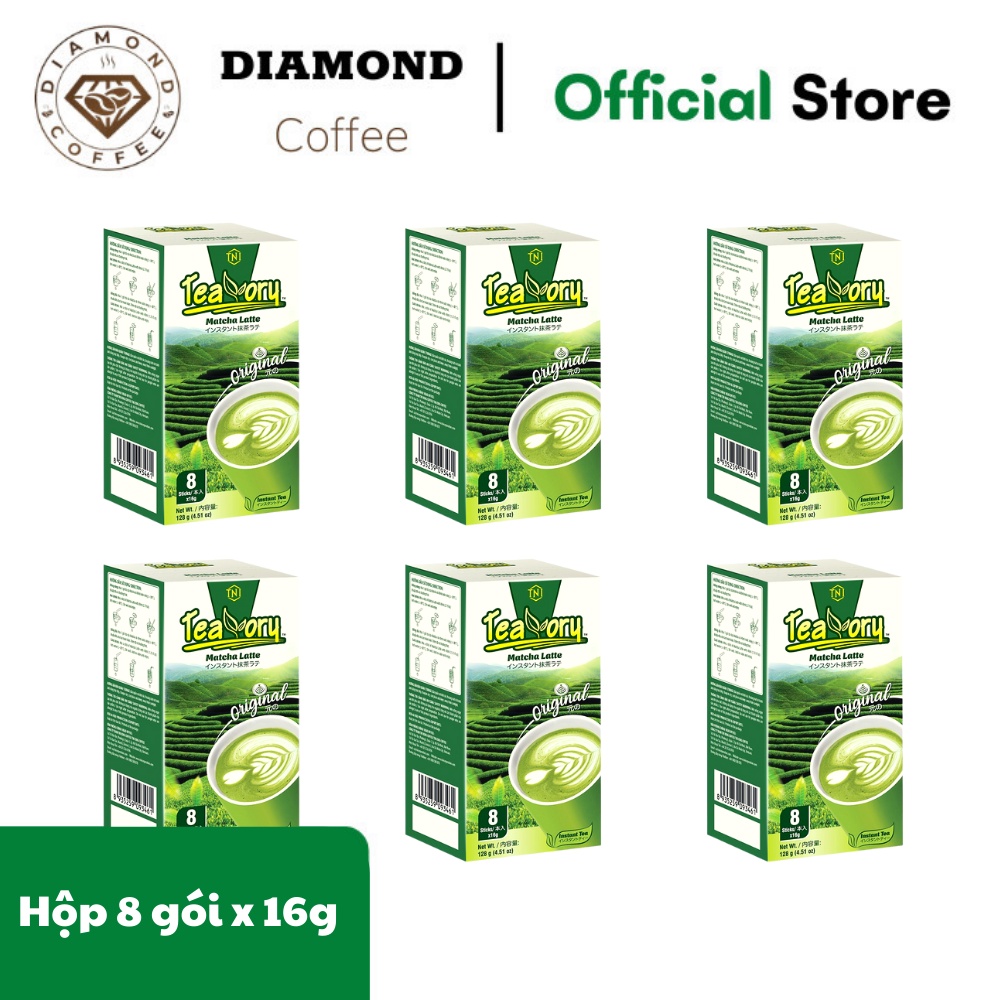 Combo 6 Hộp Trà Sữa Matcha Hoà Tan Teavory - Hộp 8 gói x 16g (128g)