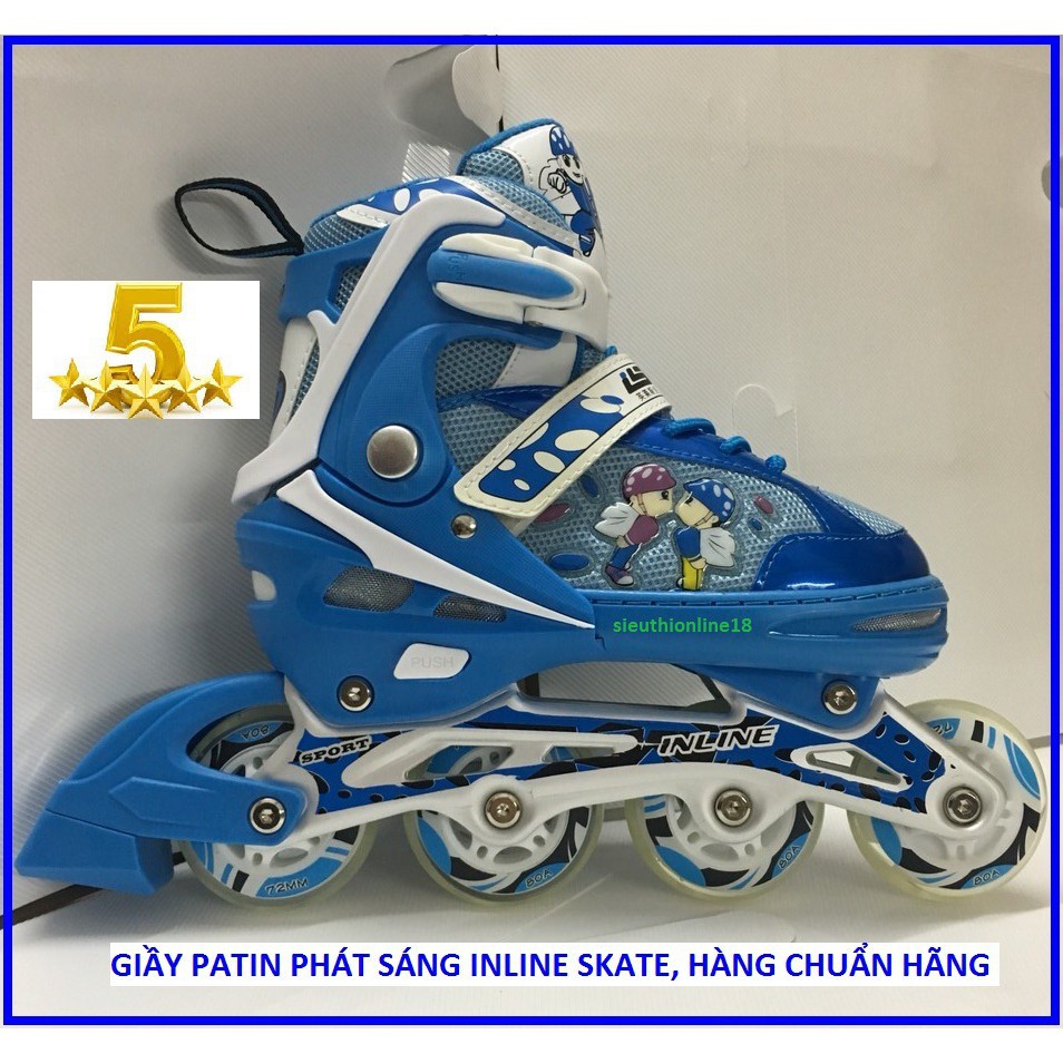 (AI BẢO CỨ RẺ LÀ KO XỊN HÃY VÀO) Giầy Patin Phát Sáng INLINE SKATE, Hàng Hãng, Chất Lượng 5 Sao,(Xanh, Đỏ, Hồng, Tím)