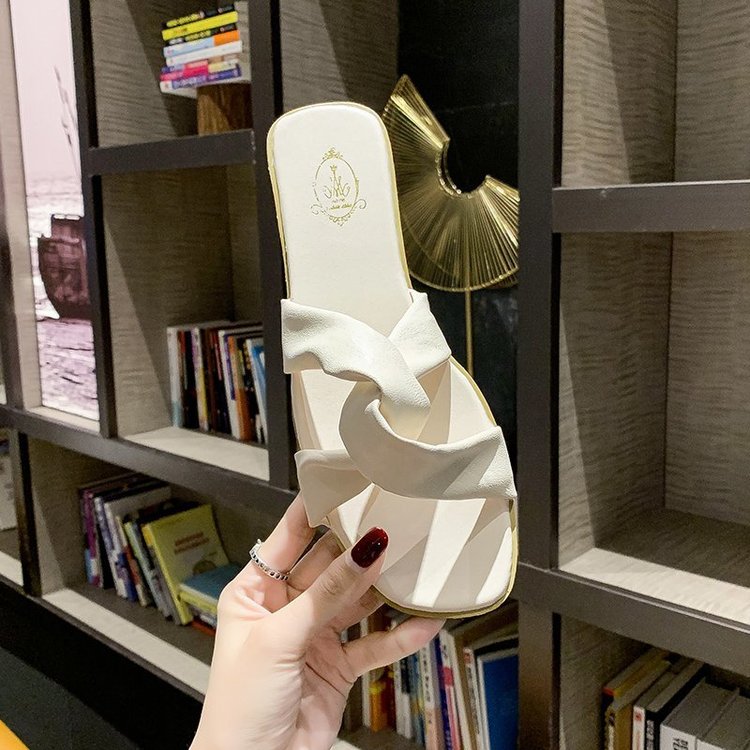 Dép Nữ Mũi Tròn Quai Đan Chéo Thời Trang