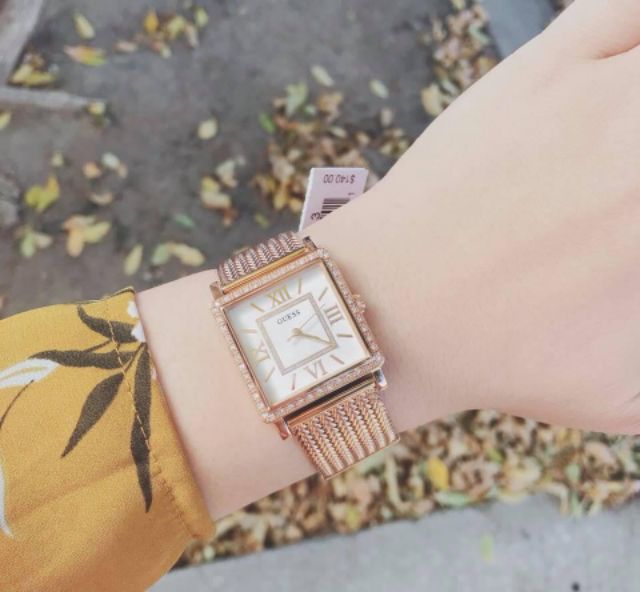 Đồng hồ nữ Guess W0826L3 mặt vuông - Quartz - Dây kim loại rosegold chính hãng | BigBuy360 - bigbuy360.vn