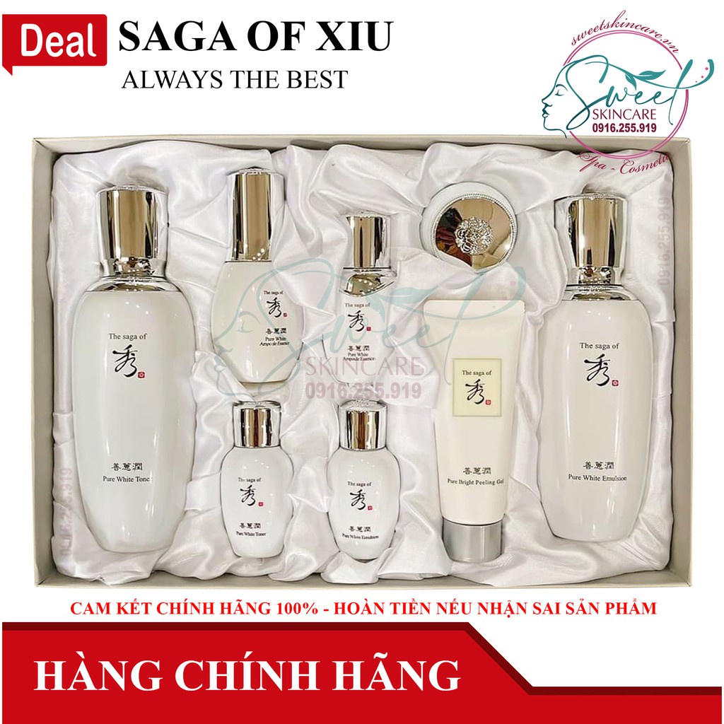 Set dưỡng trắng da The Saga Of Xiu Pure White Set