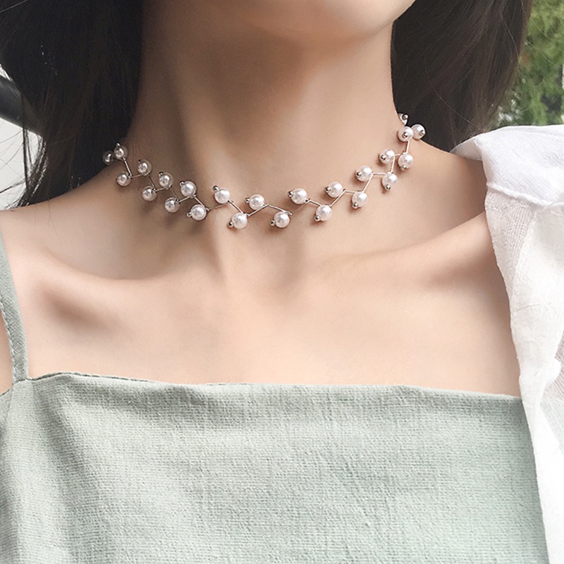 Vòng Cổ Đính Ngọc Trai Nhân Tạo Thời Trang Dành Cho Nữ