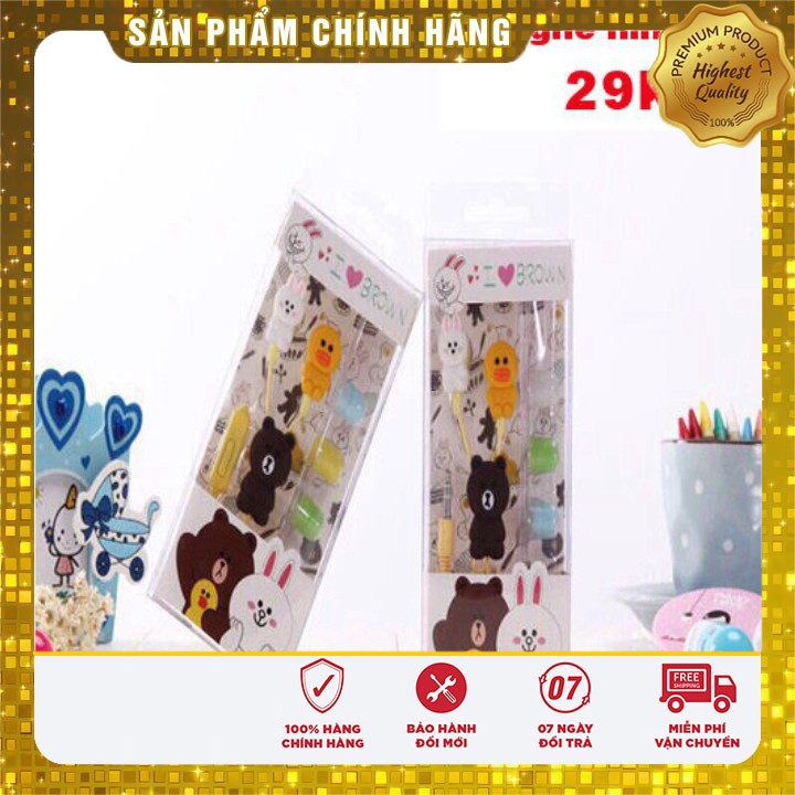 Tai nghe nhiều hình kute có 3 bộ núm silicon nhiều màu thay thế