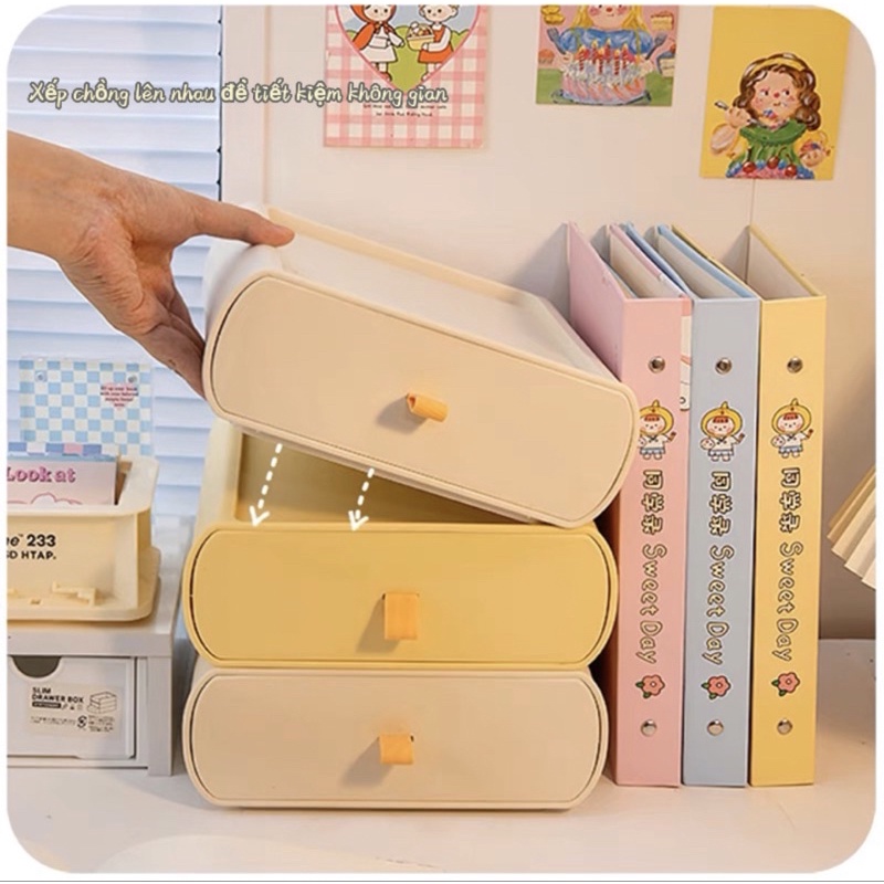 Ngăn kéo hộp lưu trữ máy tính để bàn văn phòng phẩm lưu trữ hộp nhỏ văn phòng bàn kệ ký túc xá tổ chức