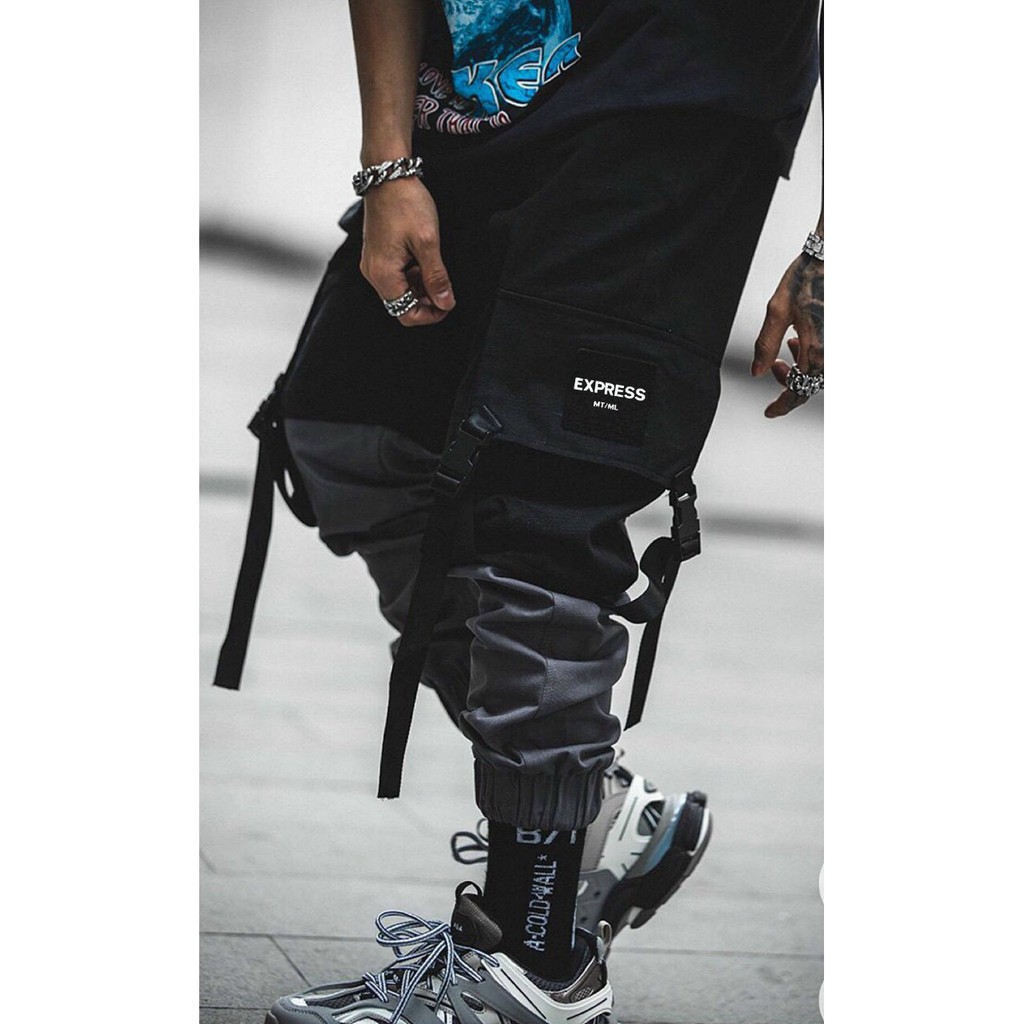 Quần jogger kaki túi hộp phối 2 màu hàng đẹp y hình