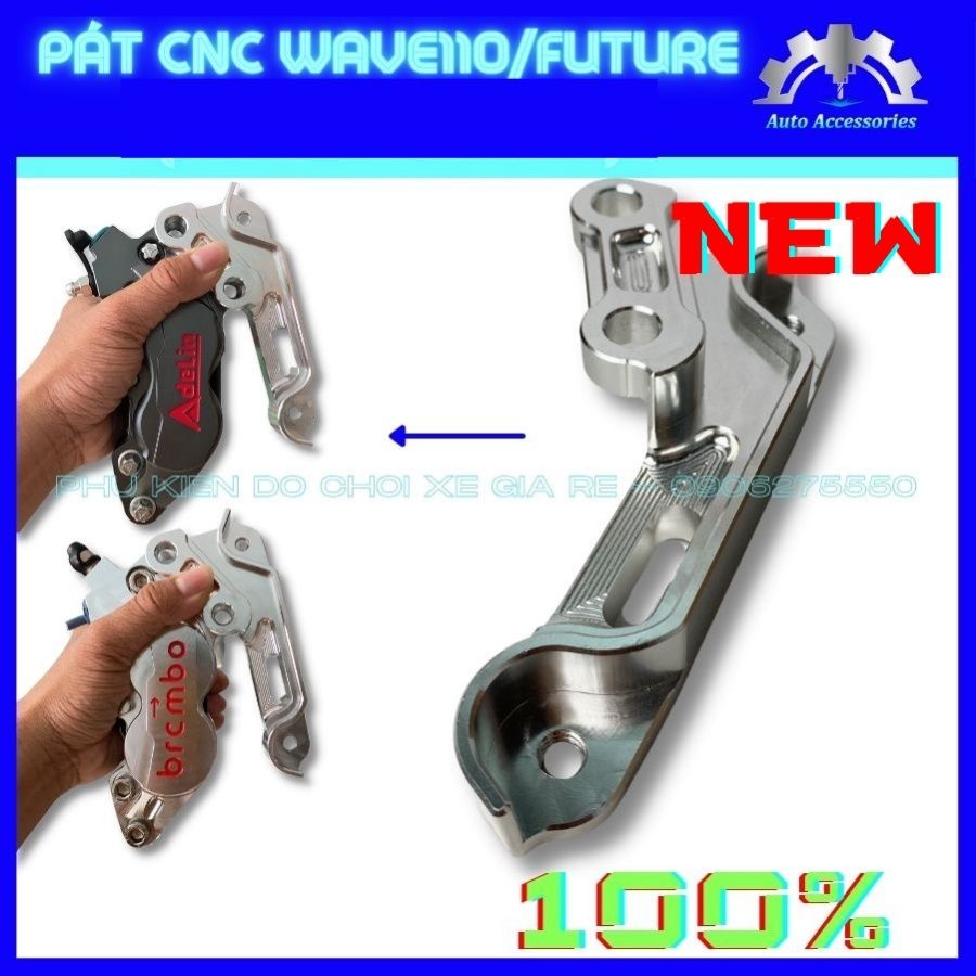 Pát CNC - Pát Trước (CNC) gắn Heo Dầu 4 piston Adelin, Brcmbe cho xe Wave 110, Future size đĩa 260mm