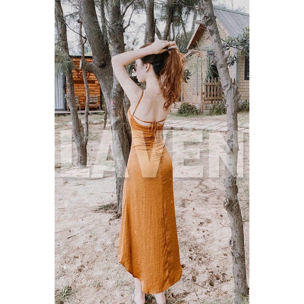 Đầm maxi hai dây tôn dáng có mút ngực
