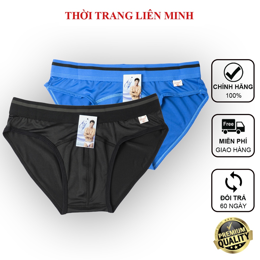 Combo 2 quần sịp nam CITYMEN lưng sọc vải thun lạnh cao cấp co giãn 4 chiều, thoáng khi và kháng khuẩn, xì sịp tam giác