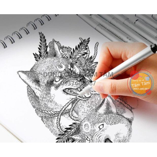 [ TÂM TÂM ]-Bút line đi nét kháng nước Superior, line Superior/Bút trắng -