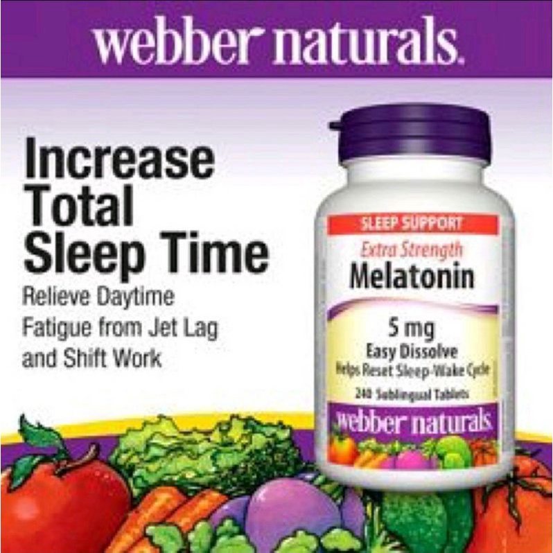Viên ngậm giúp Ngủ Ngon Giấc Melatonin 5mg của Webber Natural 60 và 300 Viên