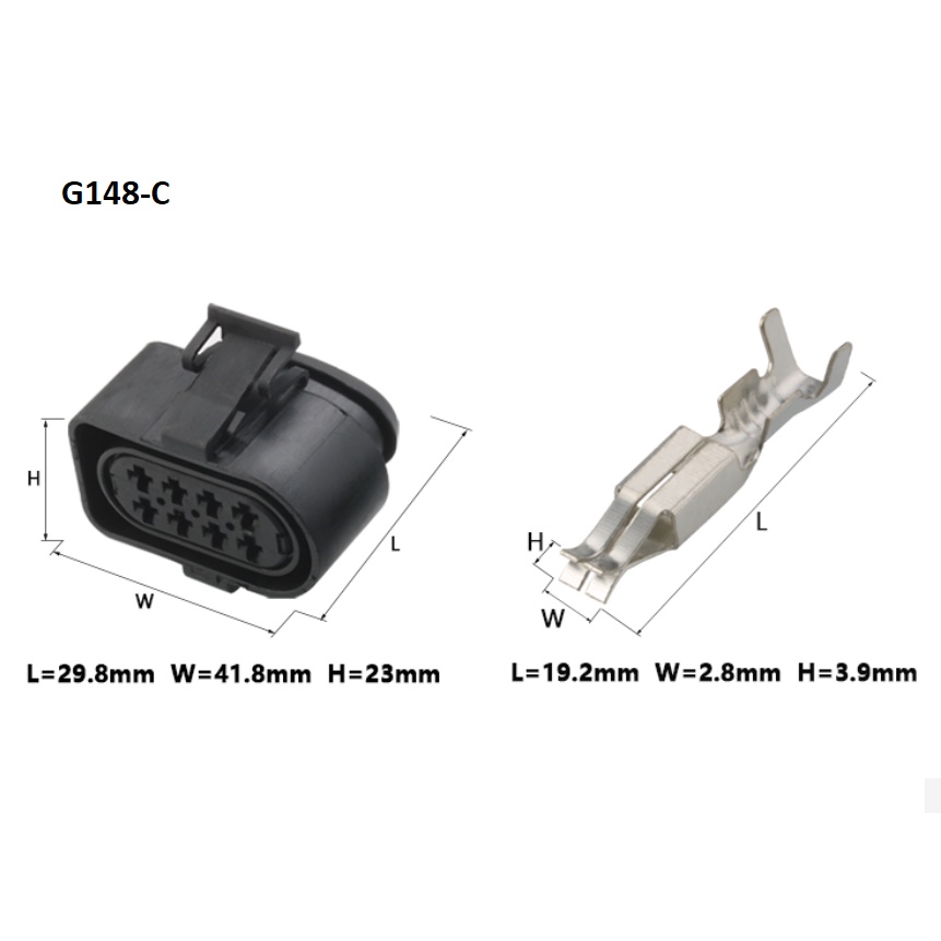 G148-Giắc cắm 8 lỗ chống thấm nước màu đen 3.5mm