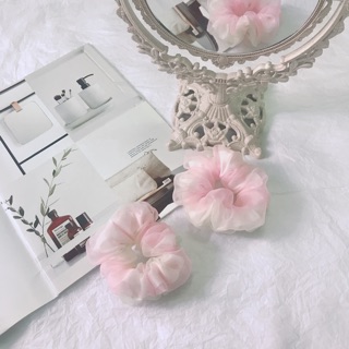 Buộc tóc scrunchies 2 lớp ombre
