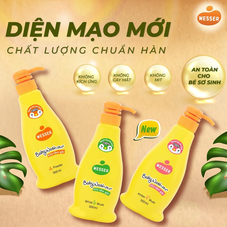 Sữa tắm gội toàn thân cho bé Wesser 200ml/ 500ml