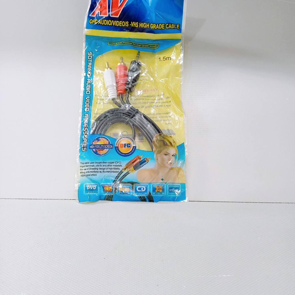 Dây biến đổi âm thanh từ điện thoại thông minh ra loa AV 3.5 Ra 2 Sen