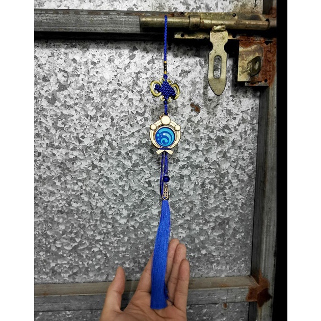 Móc khóa dạ quang vision genshin impact họa tiết nơ